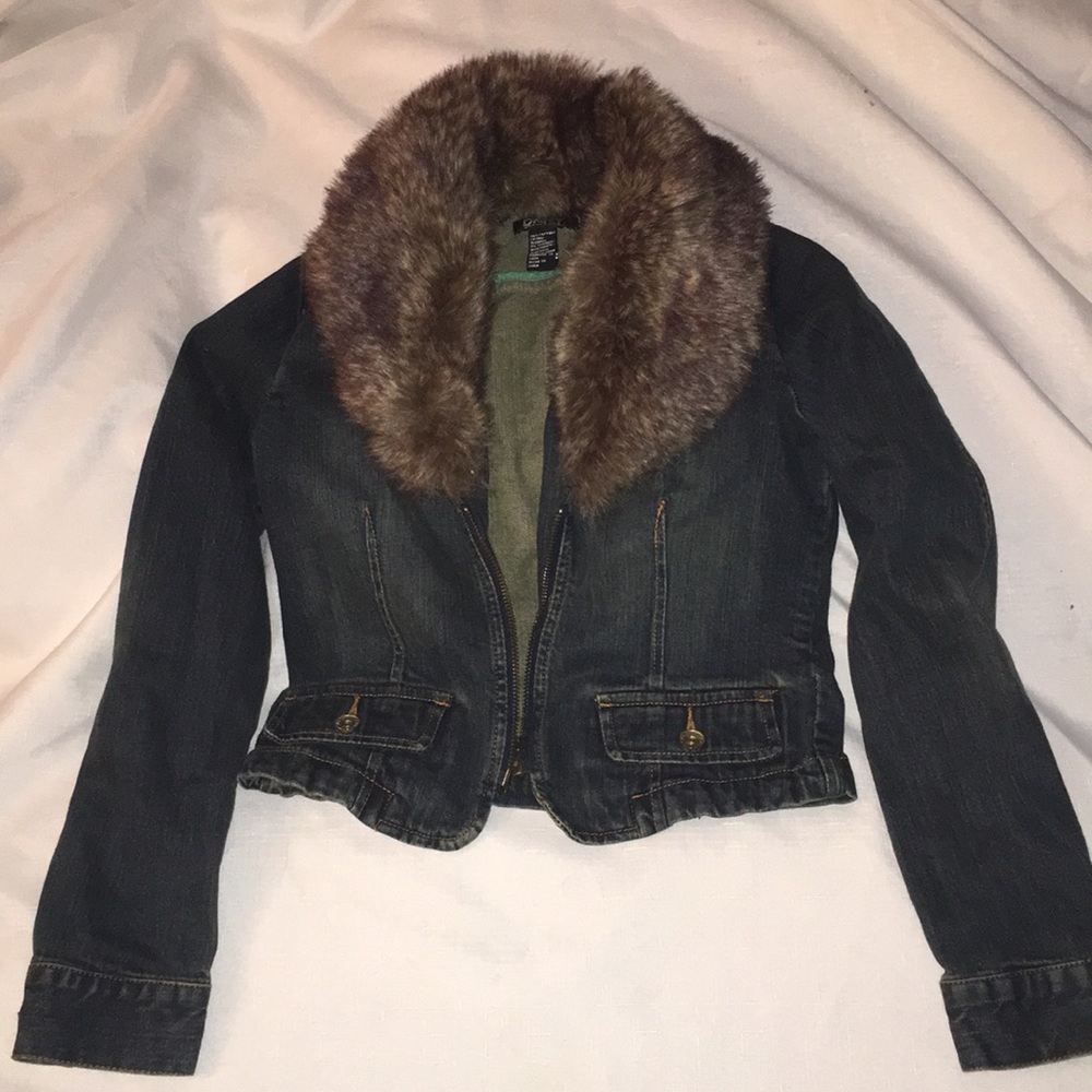 DKNY Denim Cropped Jacket Youth LG